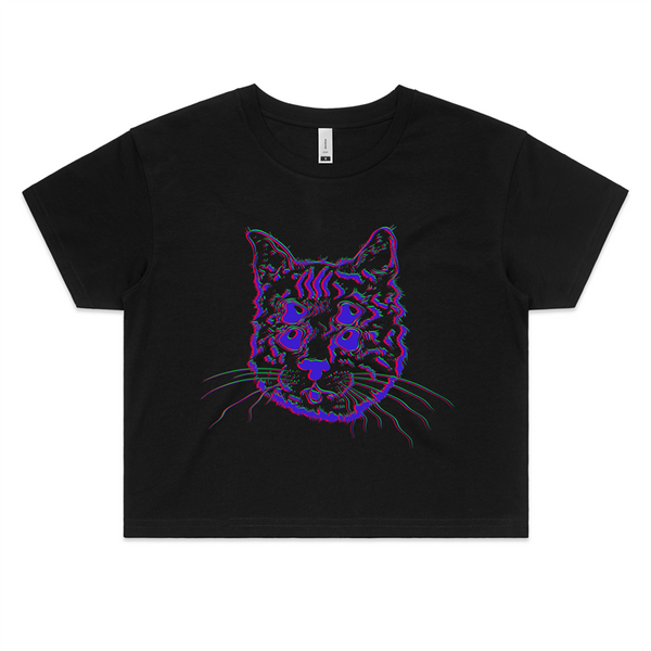 Trippy Cat crop top