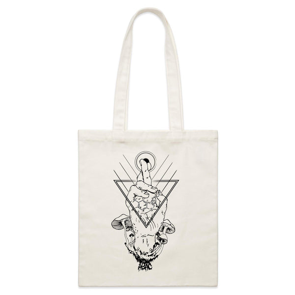 Mushroom Hand- Parcel Canvas Tote Bag